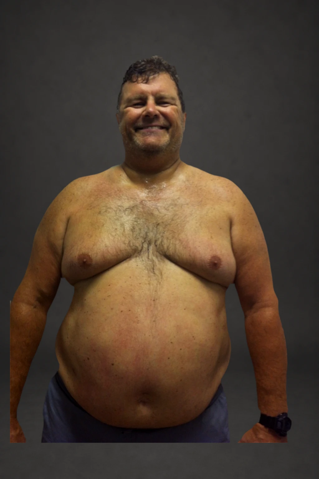 Mark Johnson, before-and-after comparison: before
