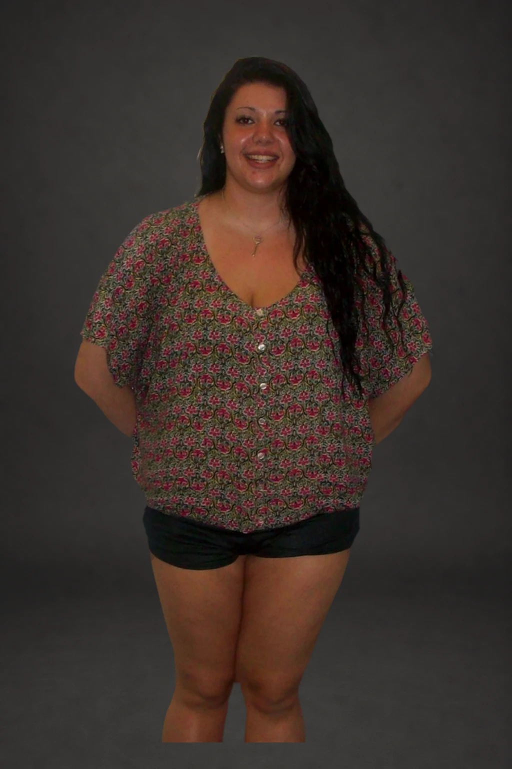 Laura McGinnis, before-and-after comparison: before